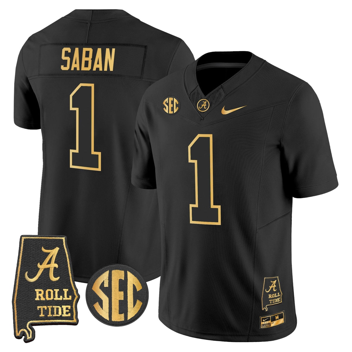 BAMA 2025 Gold Vapor Limited Jersey - Alabama Map