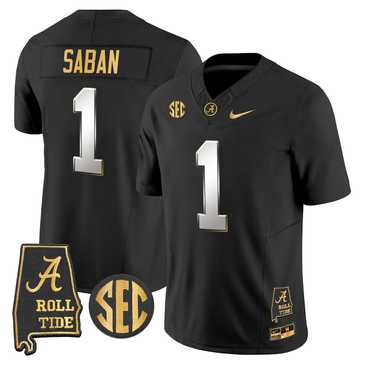 BAMA 2025 Gold Vapor Limited Jersey - Alabama Map