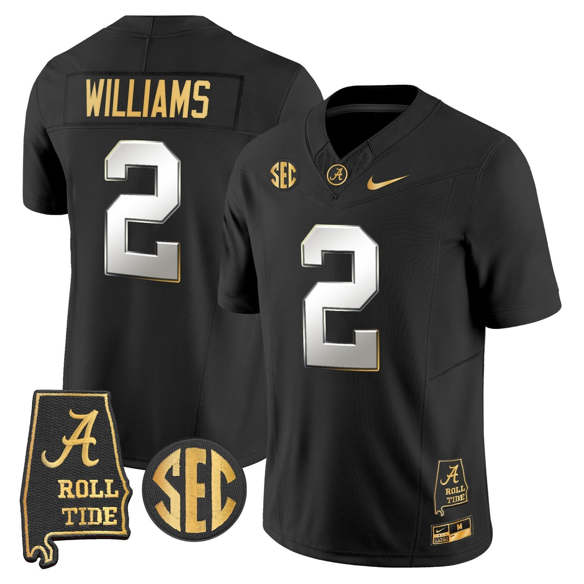 BAMA 2025 Gold Vapor Limited Jersey - Alabama Map