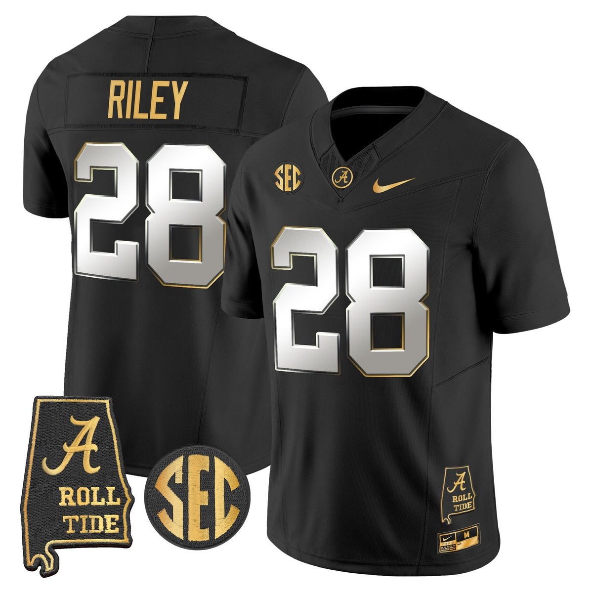 BAMA 2025 Gold Vapor Limited Jersey - Alabama Map