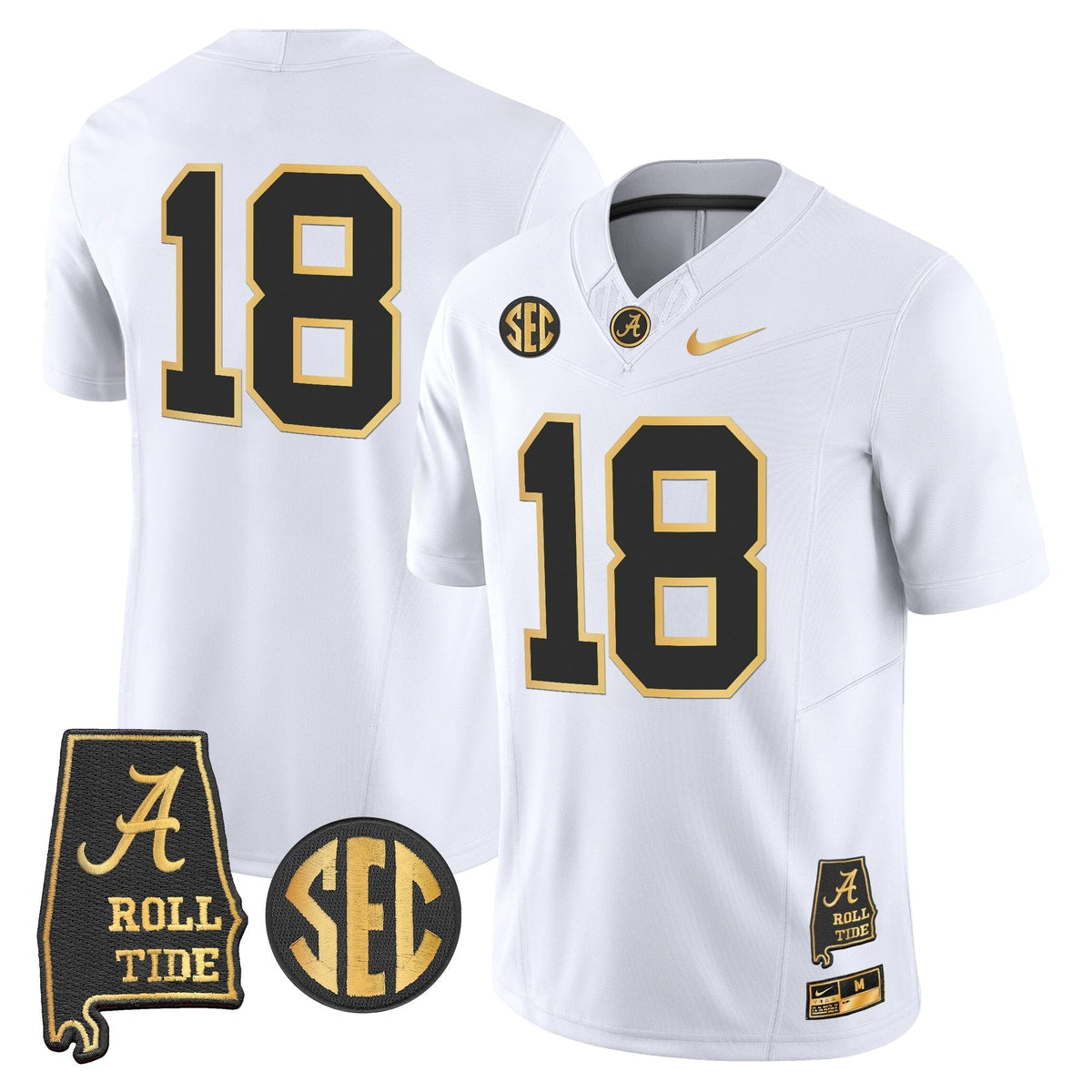 BAMA 2025 Gold Vapor Limited Jersey - Alabama Map
