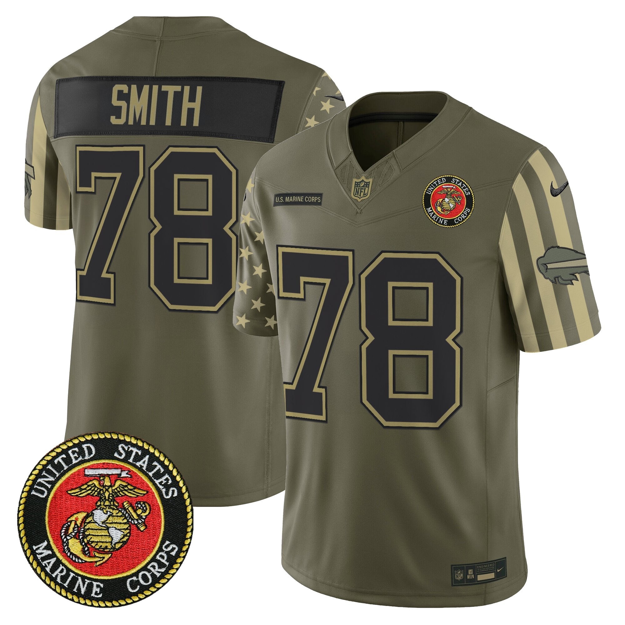 Men's Buffalo Bills x U.S. Military Veteran Vapor Limited Jersey - All Stitched