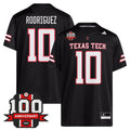 Jacob Rodriguez Black Texas Tech Red Raiders - 100th Anniversary Patch Limited Jersey - All Stitched
