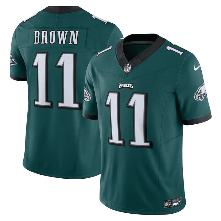 A.J. Brown Midnight Green Philadelphia Eagles Jersey - All Stitched