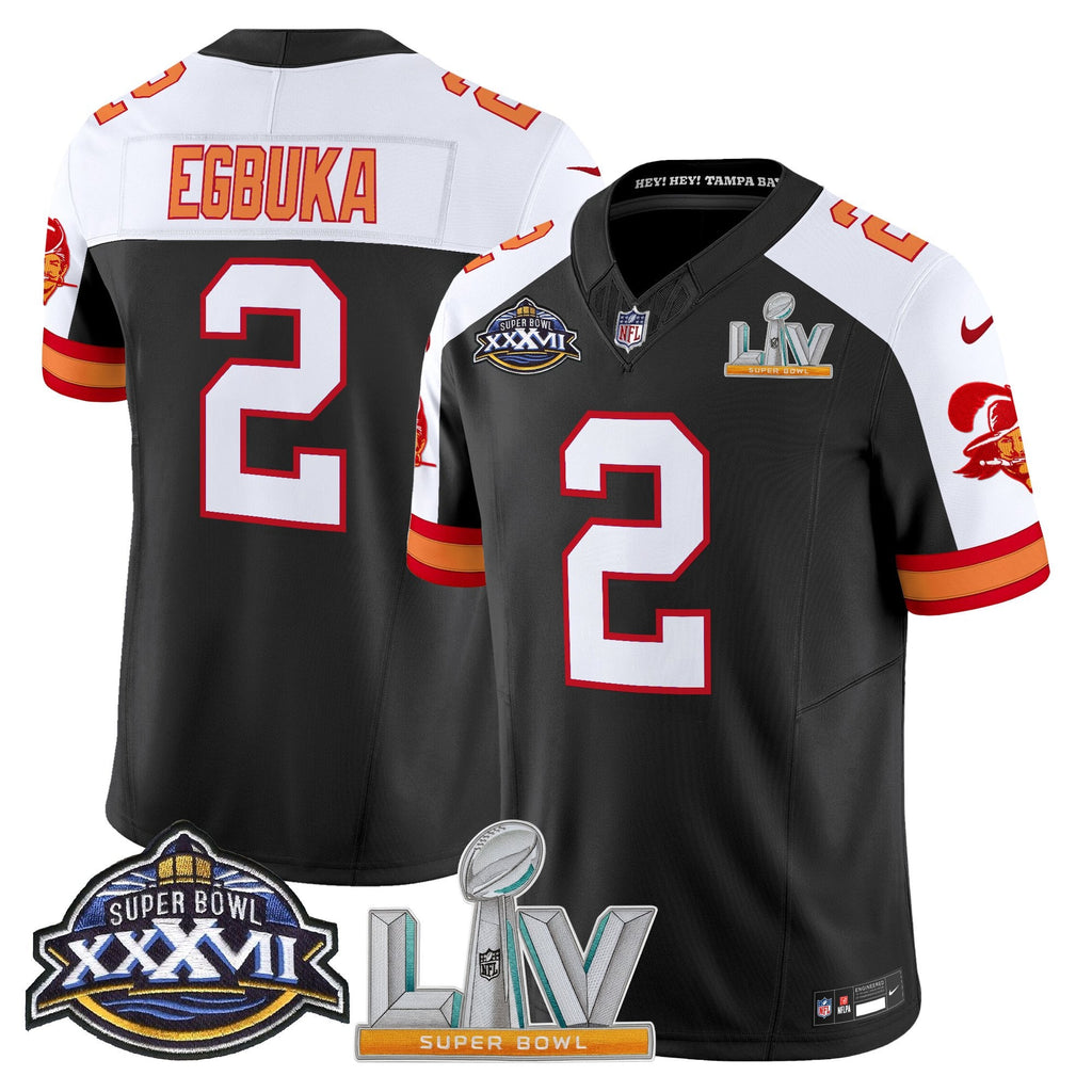 Men's Tampa Bay Buccaneers Super Bowl XXXVII & Super Bowl LV Patch Throwback Vapor Limited Jersey - All Stitched