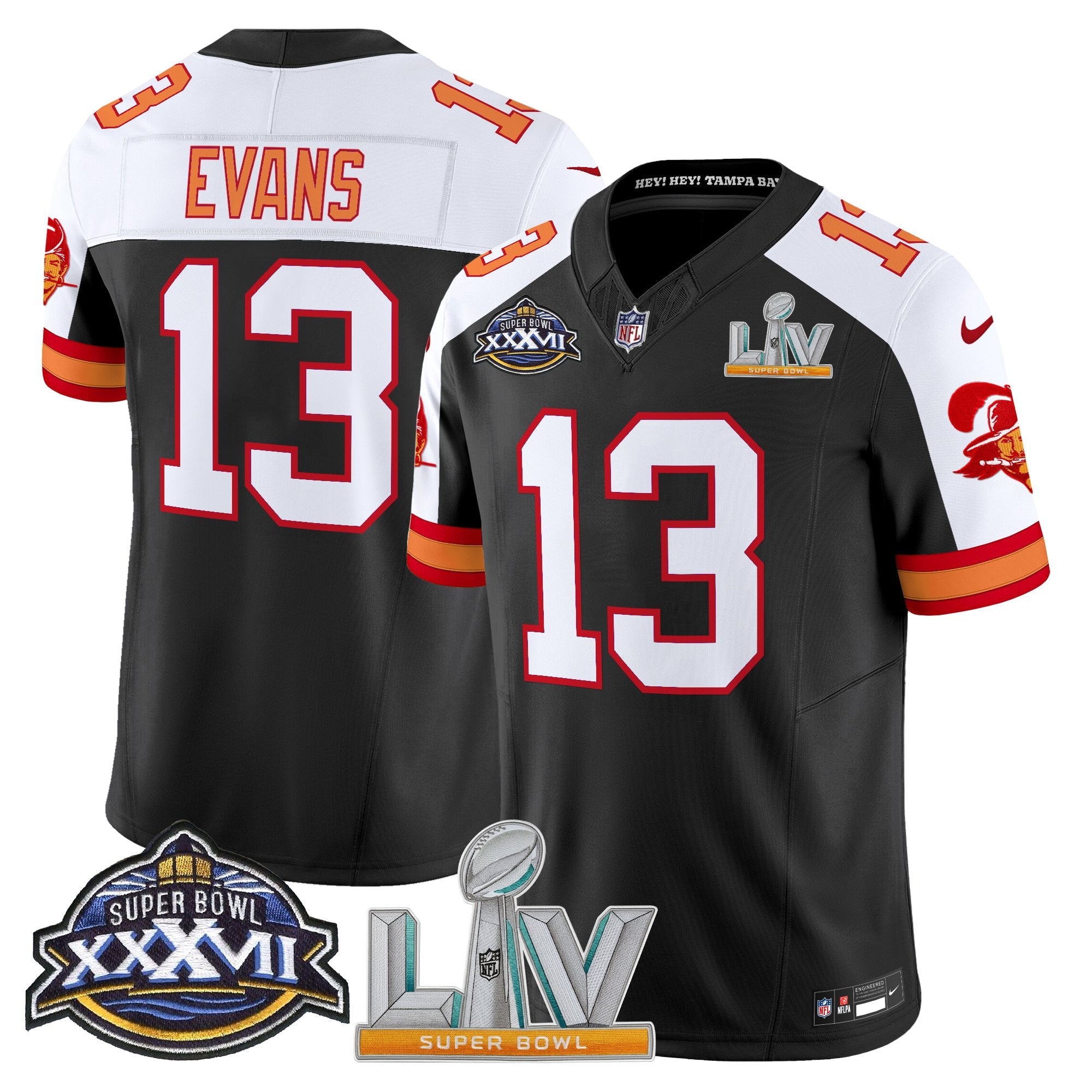 Men's Tampa Bay Buccaneers Super Bowl XXXVII & Super Bowl LV Patch Throwback Vapor Limited Jersey - All Stitched