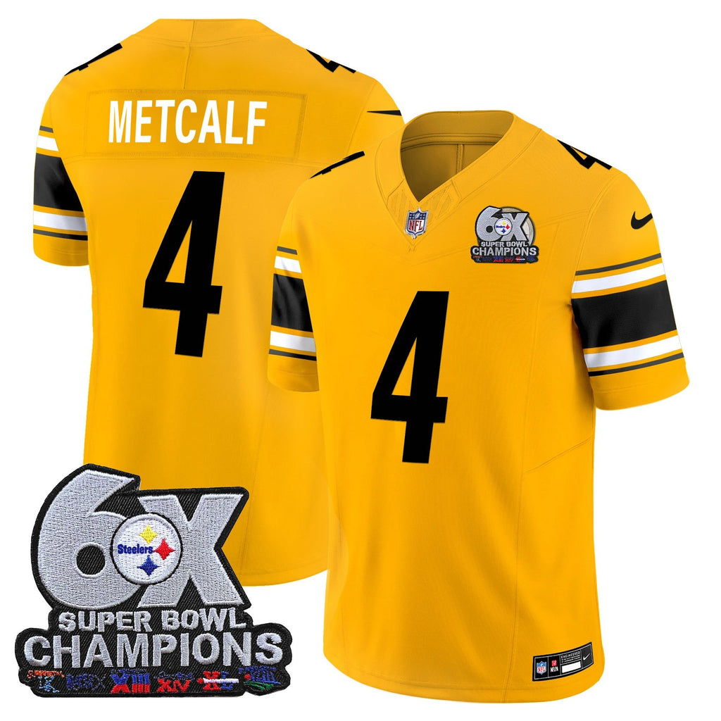 Men's Pittsburgh Steelers 6-Time Champions Patch Vapor Limited Jersey - All Stitched