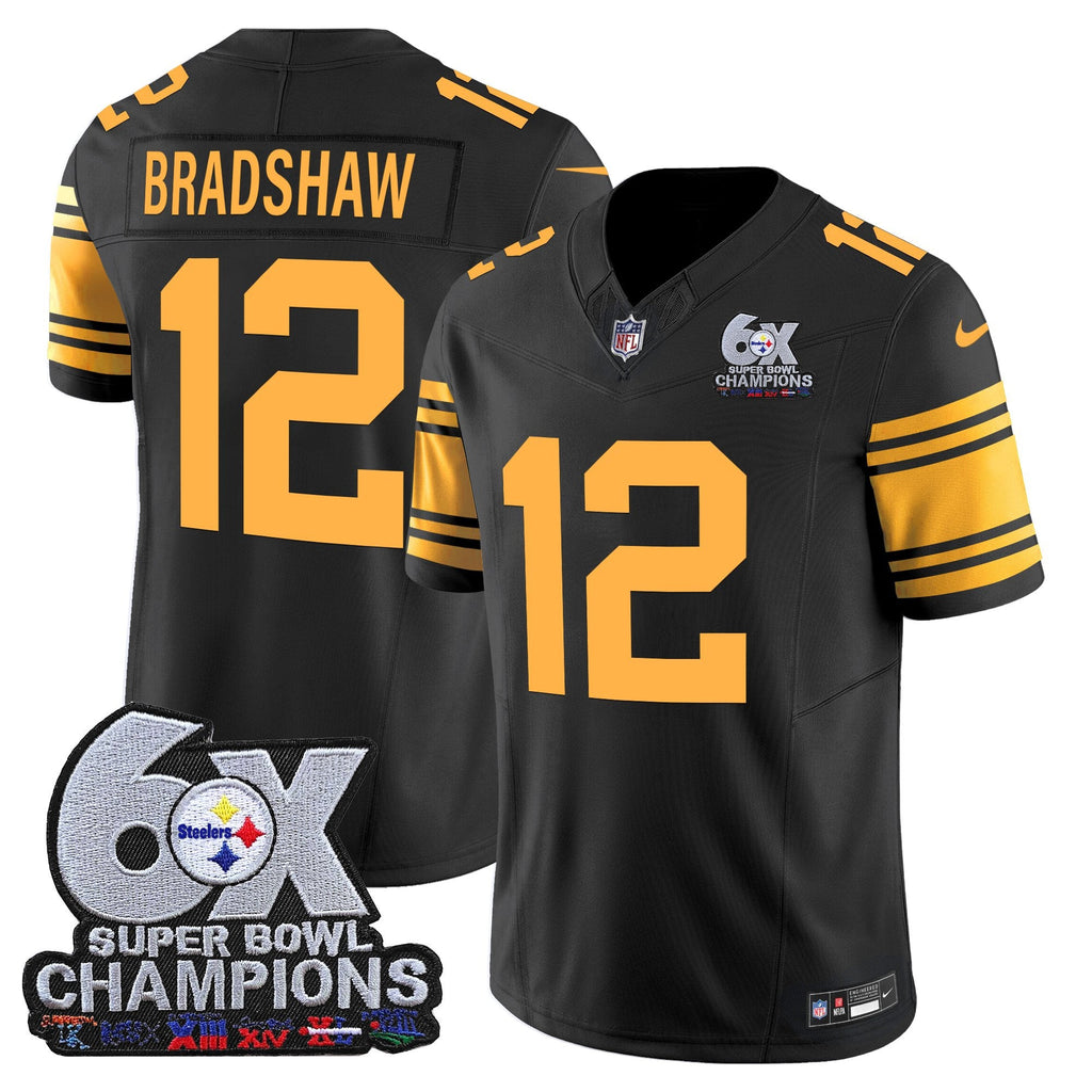 Men's Pittsburgh Steelers 6-Time Champions Patch Vapor Limited Jersey - All Stitched