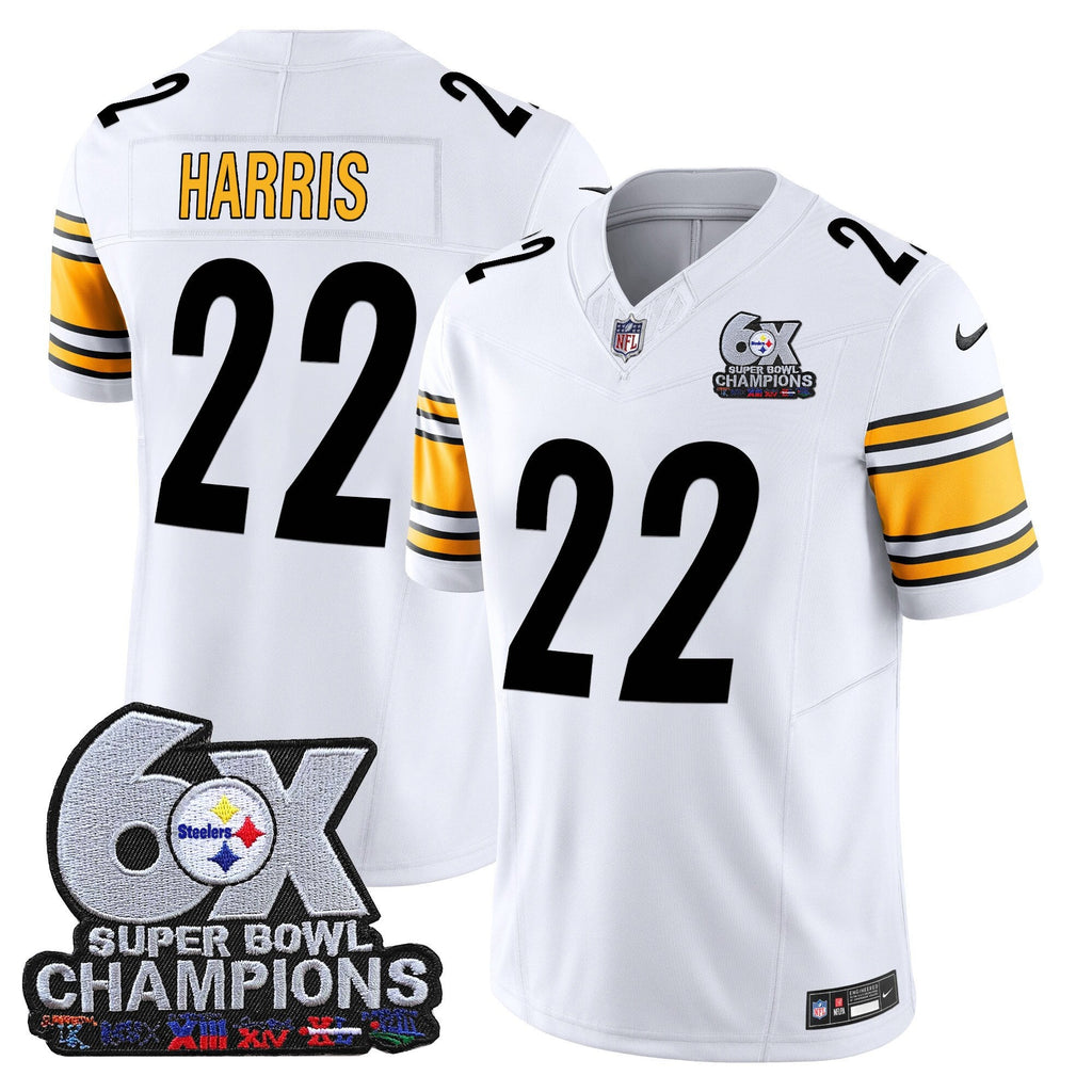 Men's Pittsburgh Steelers 6-Time Champions Patch Vapor Limited Jersey - All Stitched