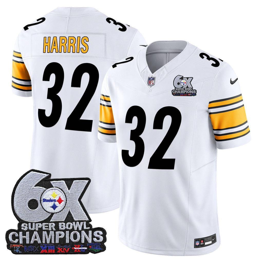 Men's Pittsburgh Steelers 6-Time Champions Patch Vapor Limited Jersey - All Stitched