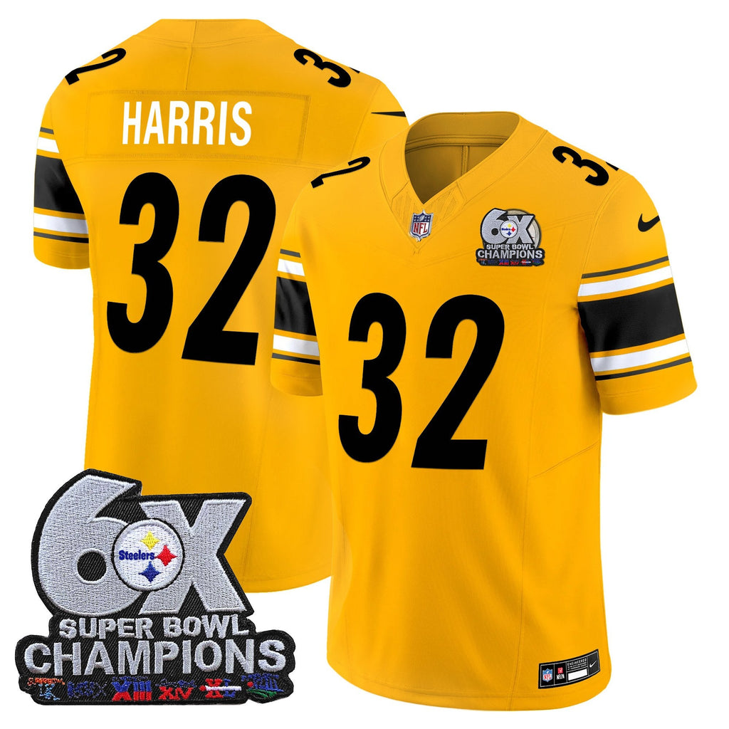 Men's Pittsburgh Steelers 6-Time Champions Patch Vapor Limited Jersey - All Stitched