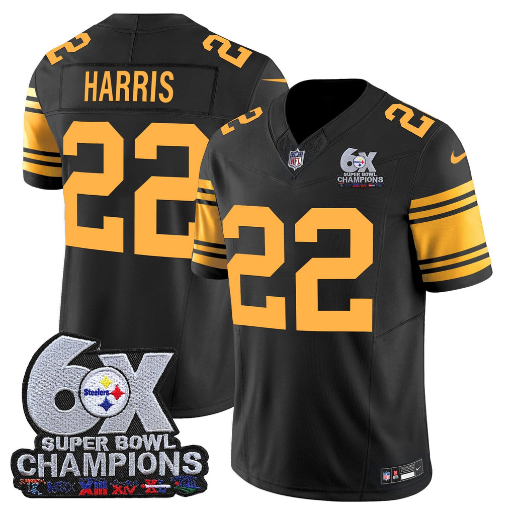 Men's Pittsburgh Steelers 6-Time Champions Patch Vapor Limited Jersey - All Stitched