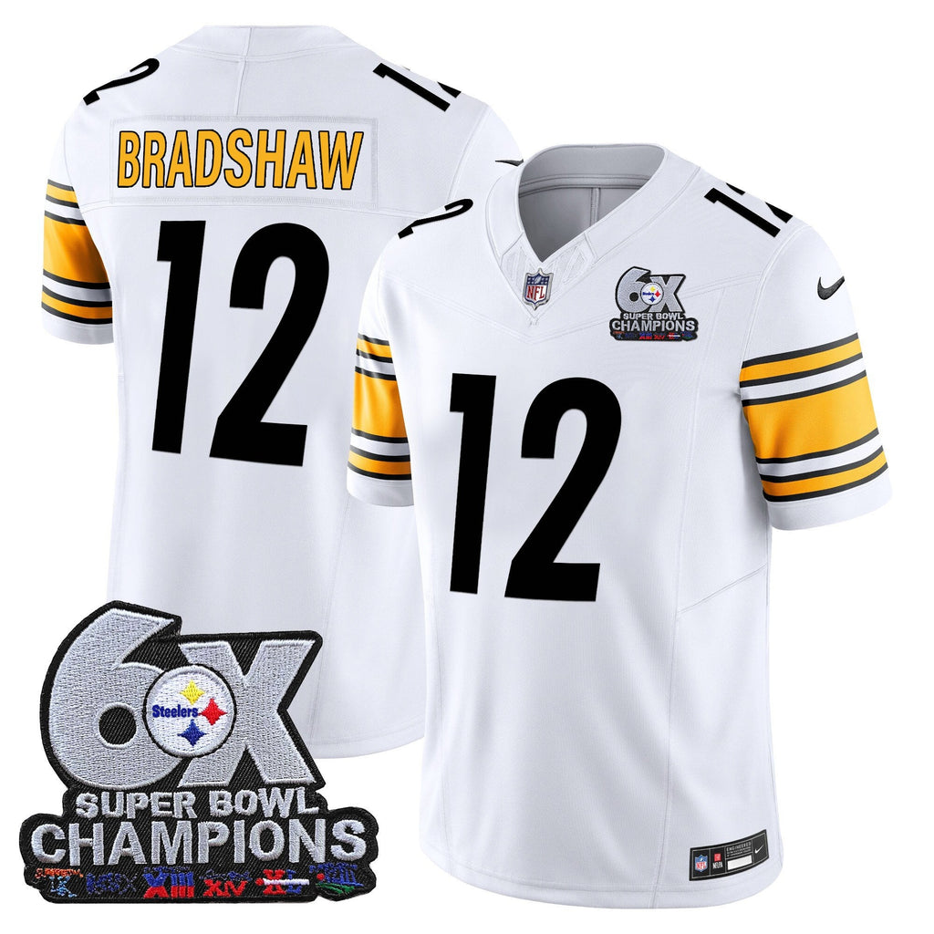Men's Pittsburgh Steelers 6-Time Champions Patch Vapor Limited Jersey - All Stitched