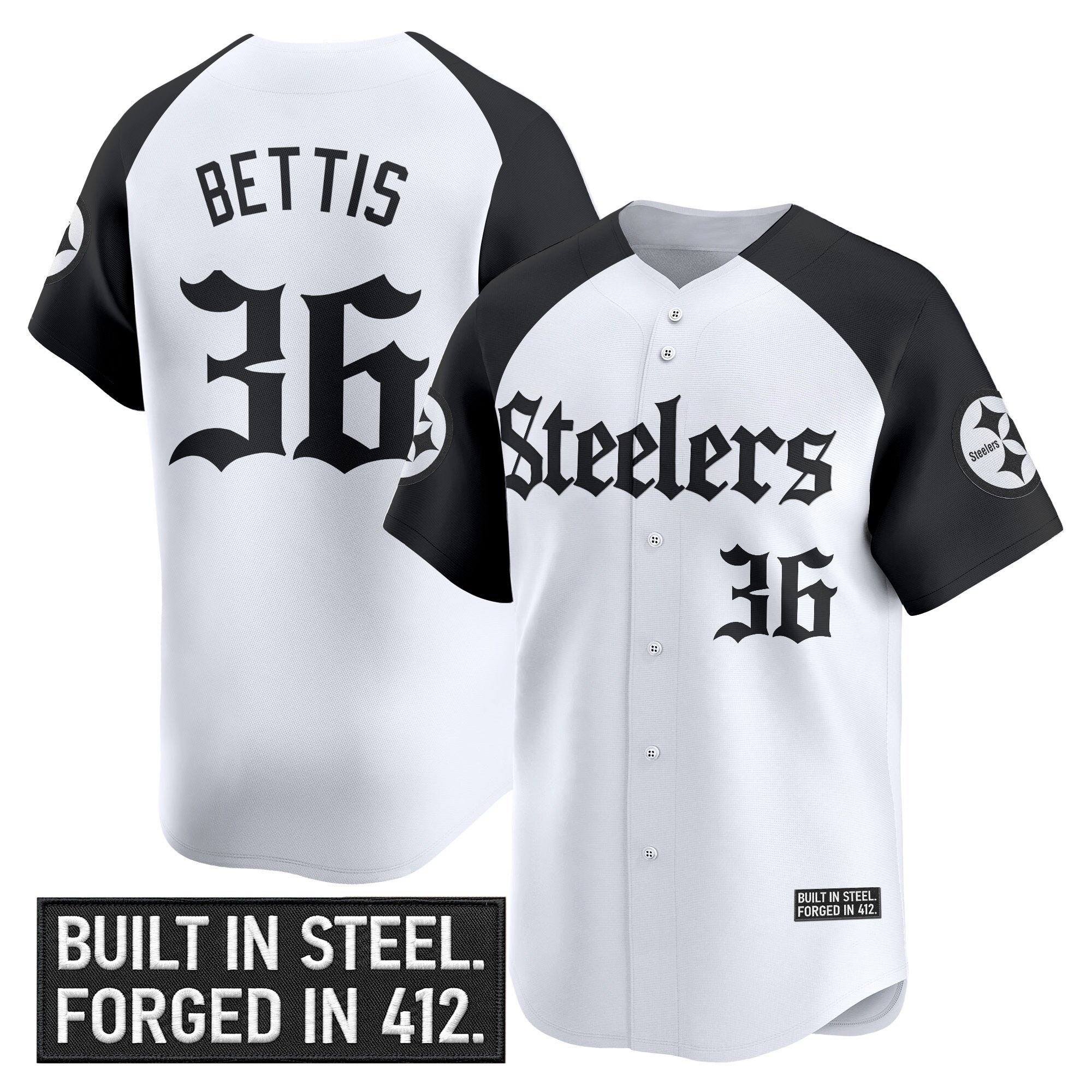 Men's Pittsburgh Steelers 'Gothic Steel City Edition' Vapor Baseball Jersey - All Stitched