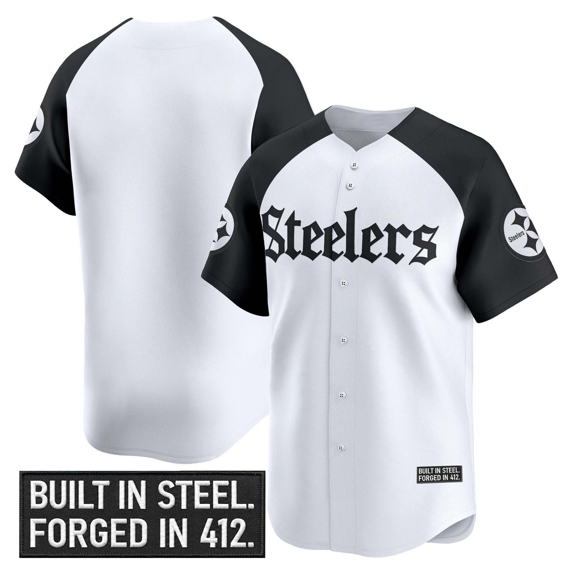 Men's Pittsburgh Steelers 'Gothic Steel City Edition' Vapor Baseball Jersey - All Stitched
