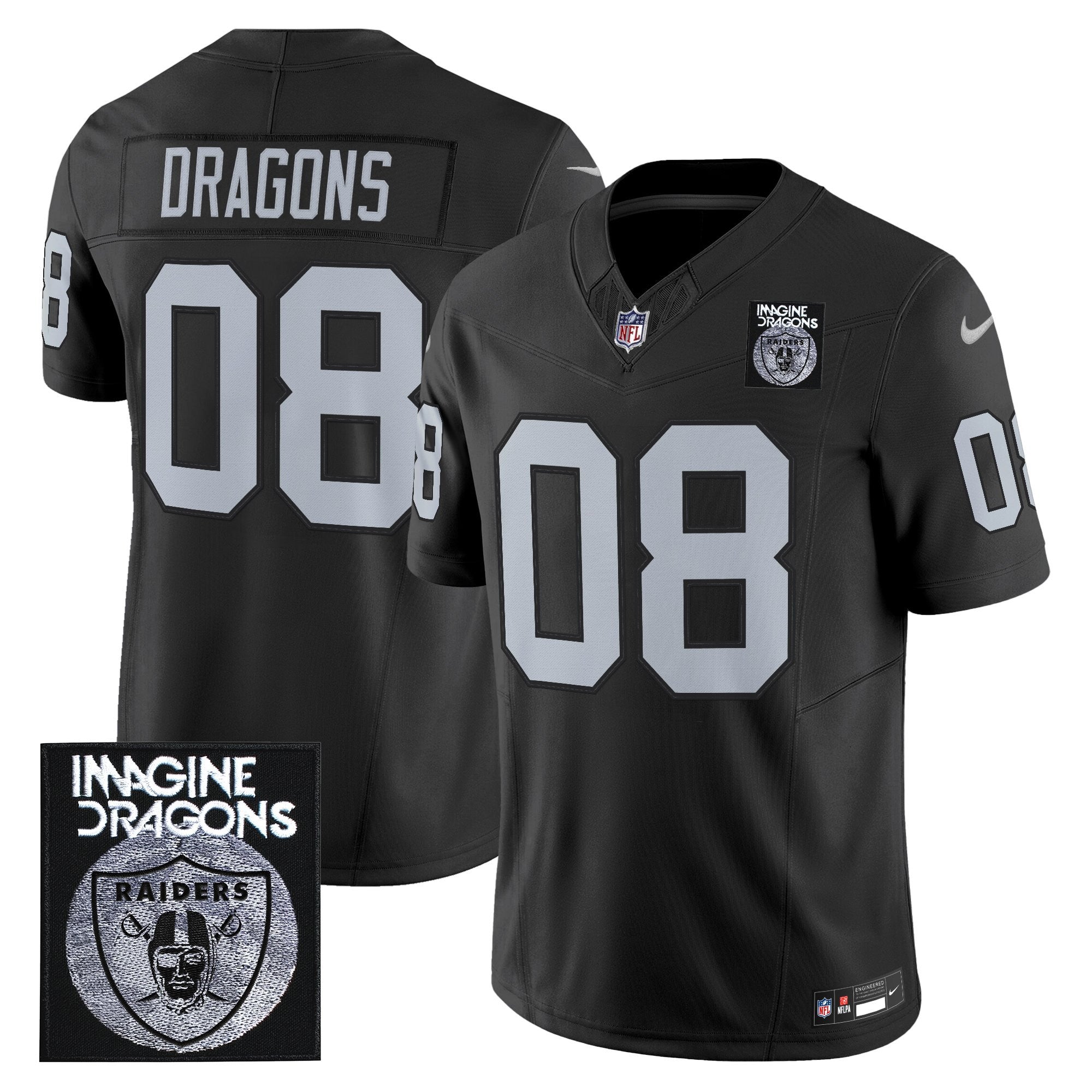 Men's Imagine Dragons x Las Vegas Raiders Vapor Limited Jersey - All Stitched