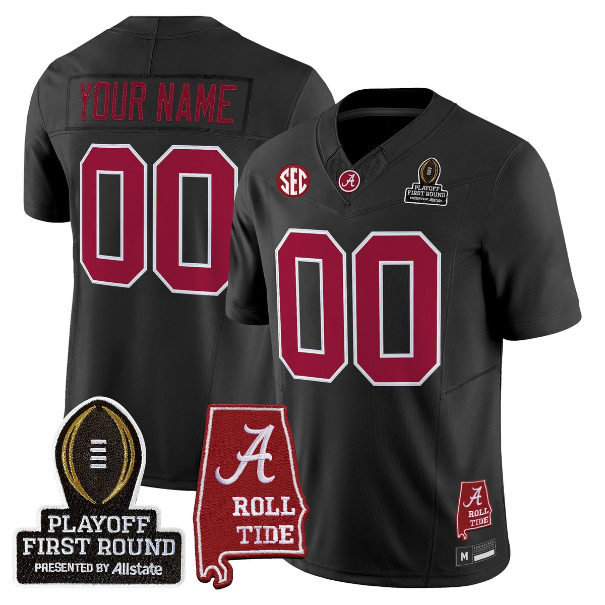 BAMA 2025 Playoff First Round Vapor Limited Custom Jersey