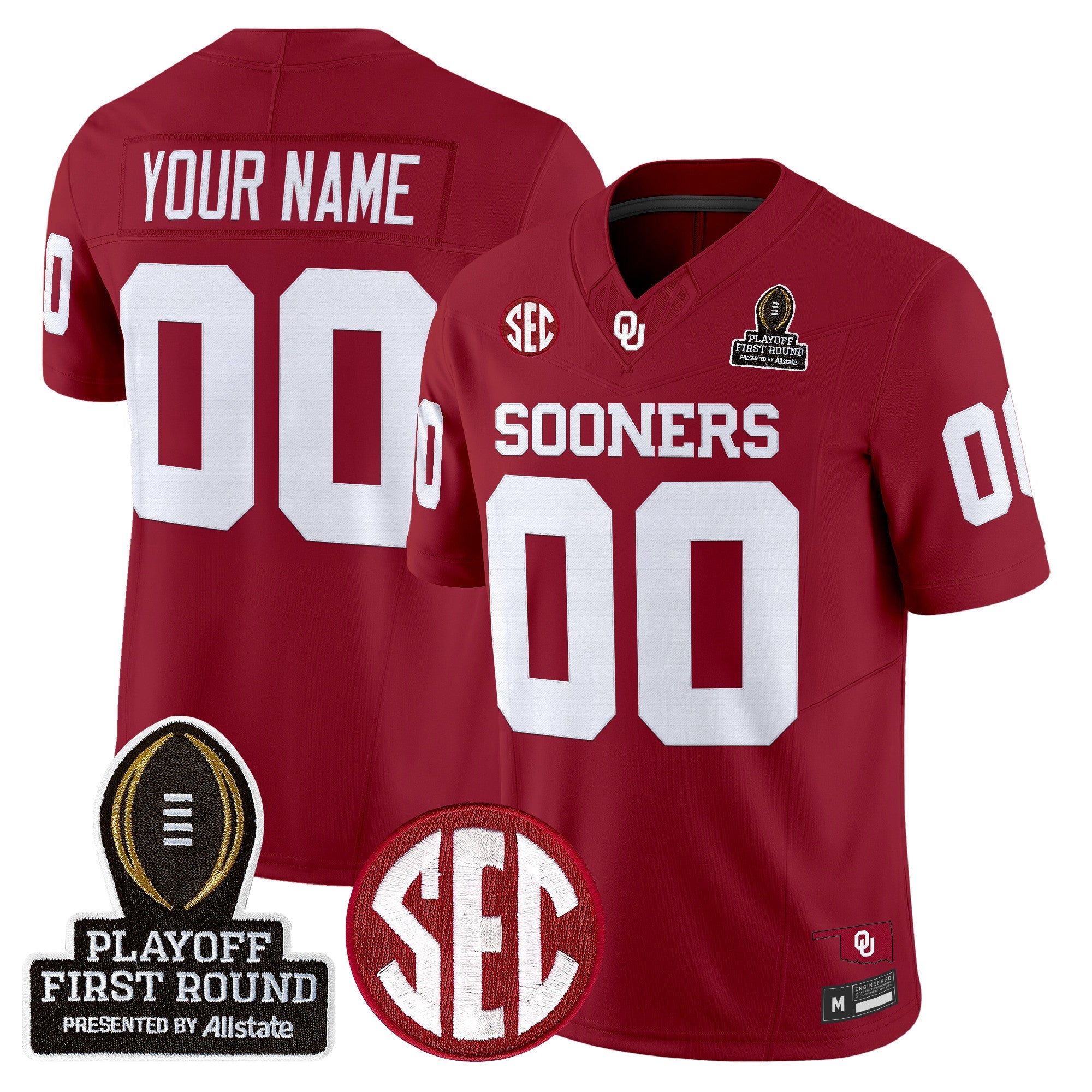 OU 2025 Playoff First Round Vapor Limited Custom Jersey