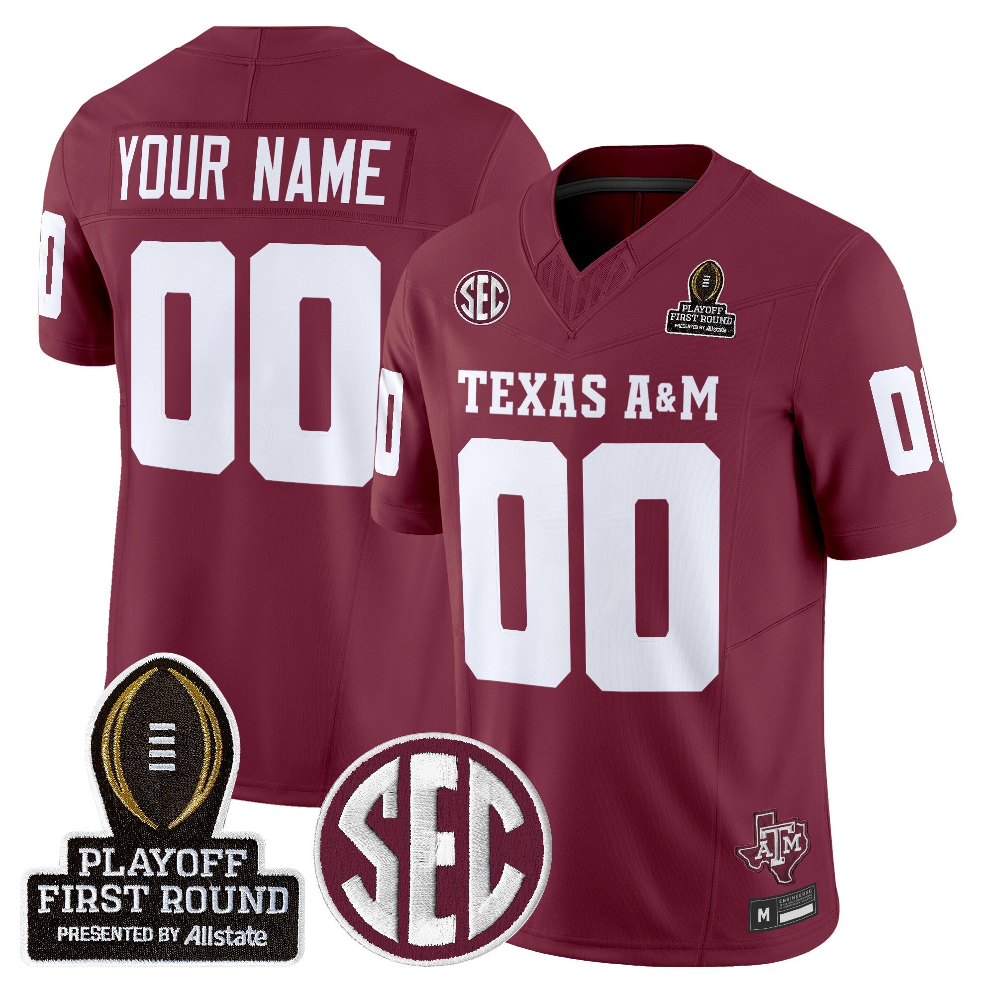 Aggies 2025 Playoff First Round Vapor Limited Custom Jersey