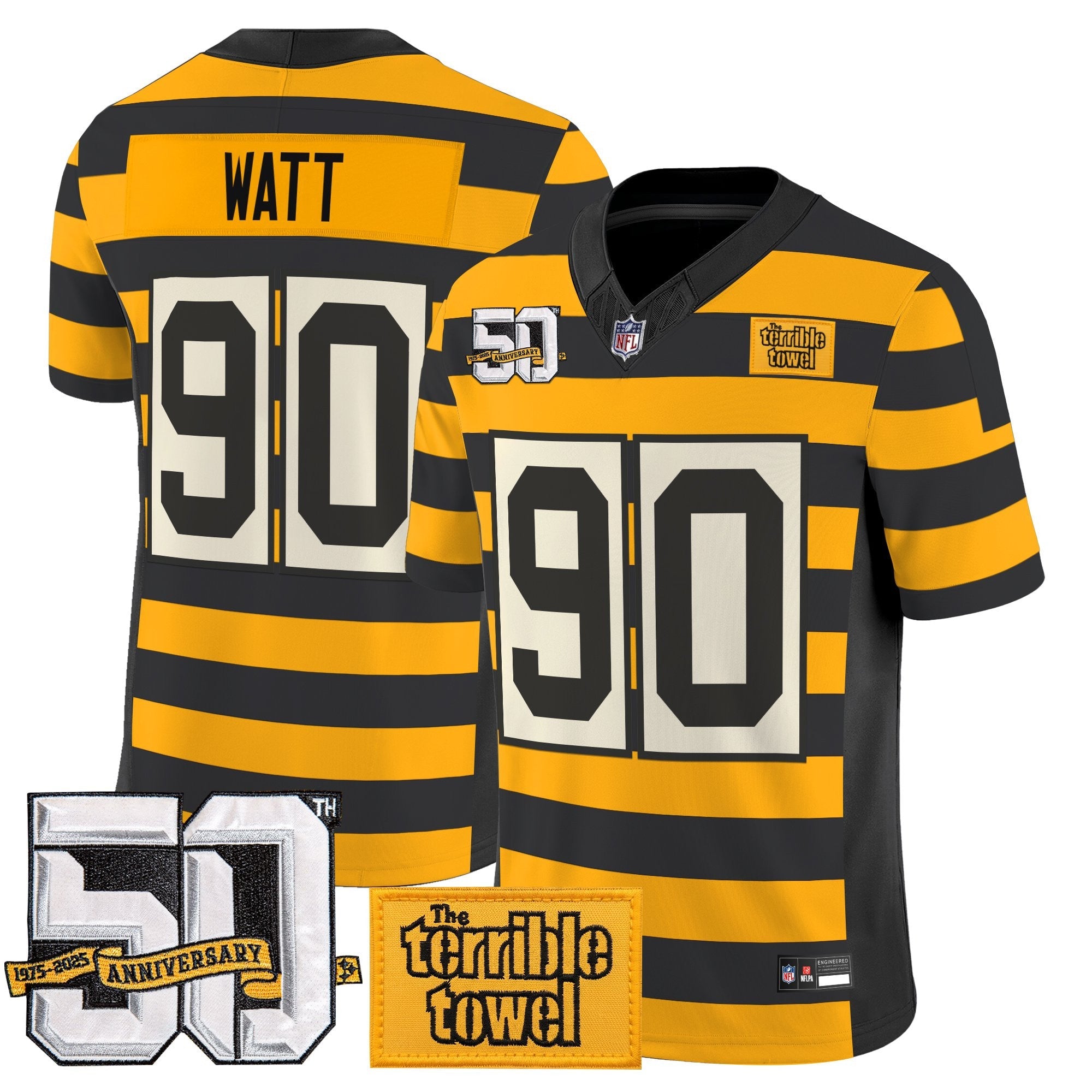 Pittsburgh Steelers Bumblebee 50th Terrible Towel Vapor Limited Jersey - All Stitched