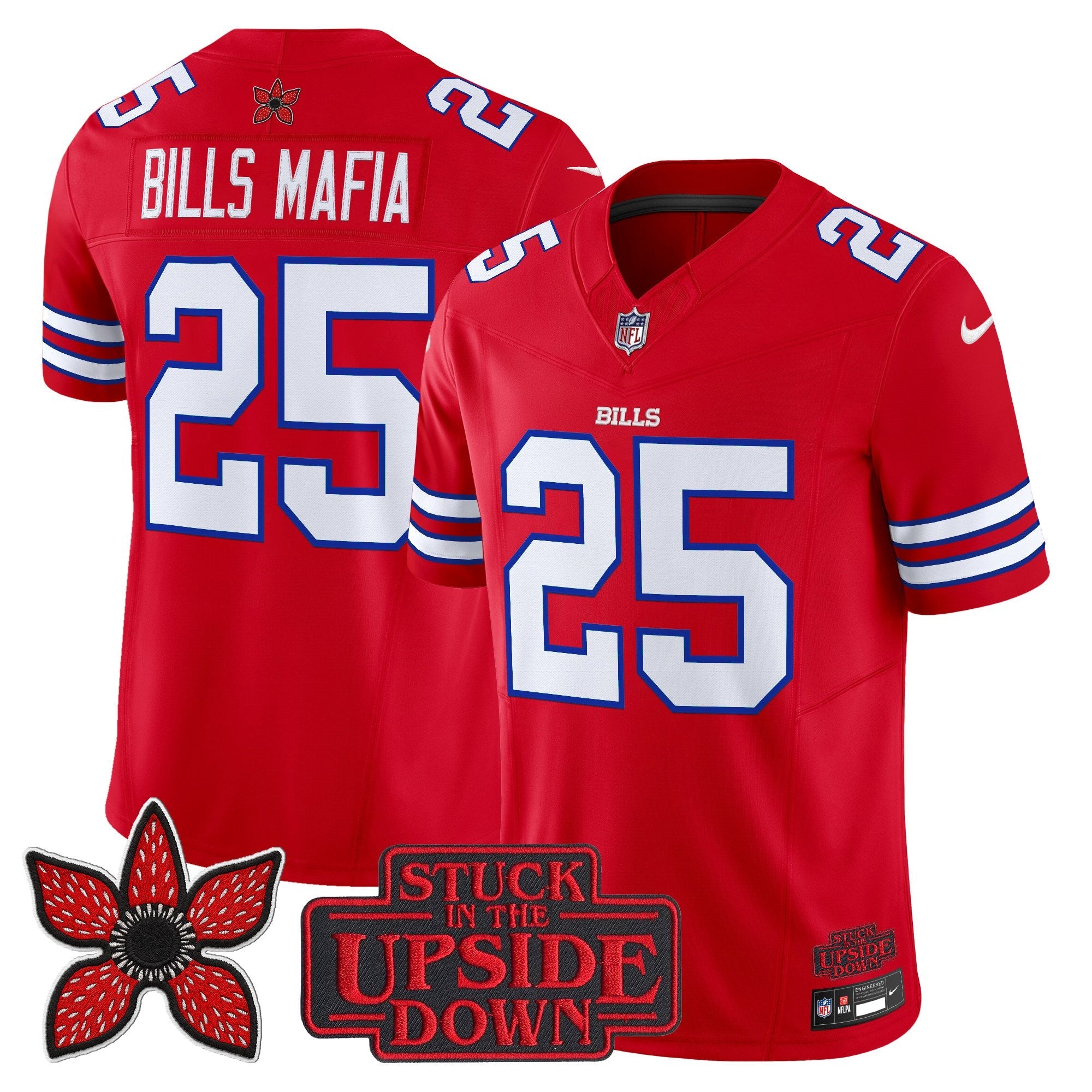 Men's Buffalo Bills 'Stranger Things Edition' Vapor Limited Jersey V2 - All Stitched