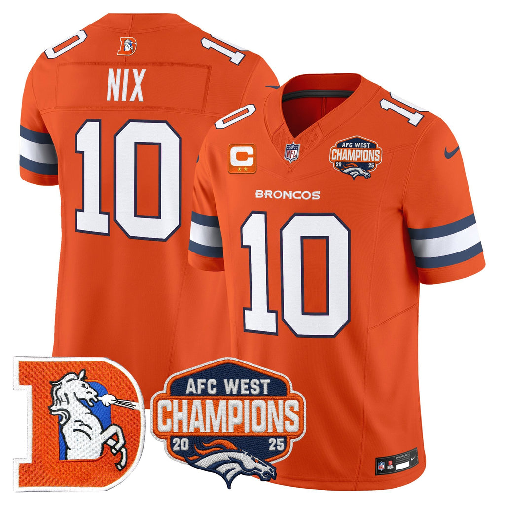 Men's Denver Broncos Throwback Vapor Limited Jersey - 2025 AFC West Division Champions Patch - All Stitched