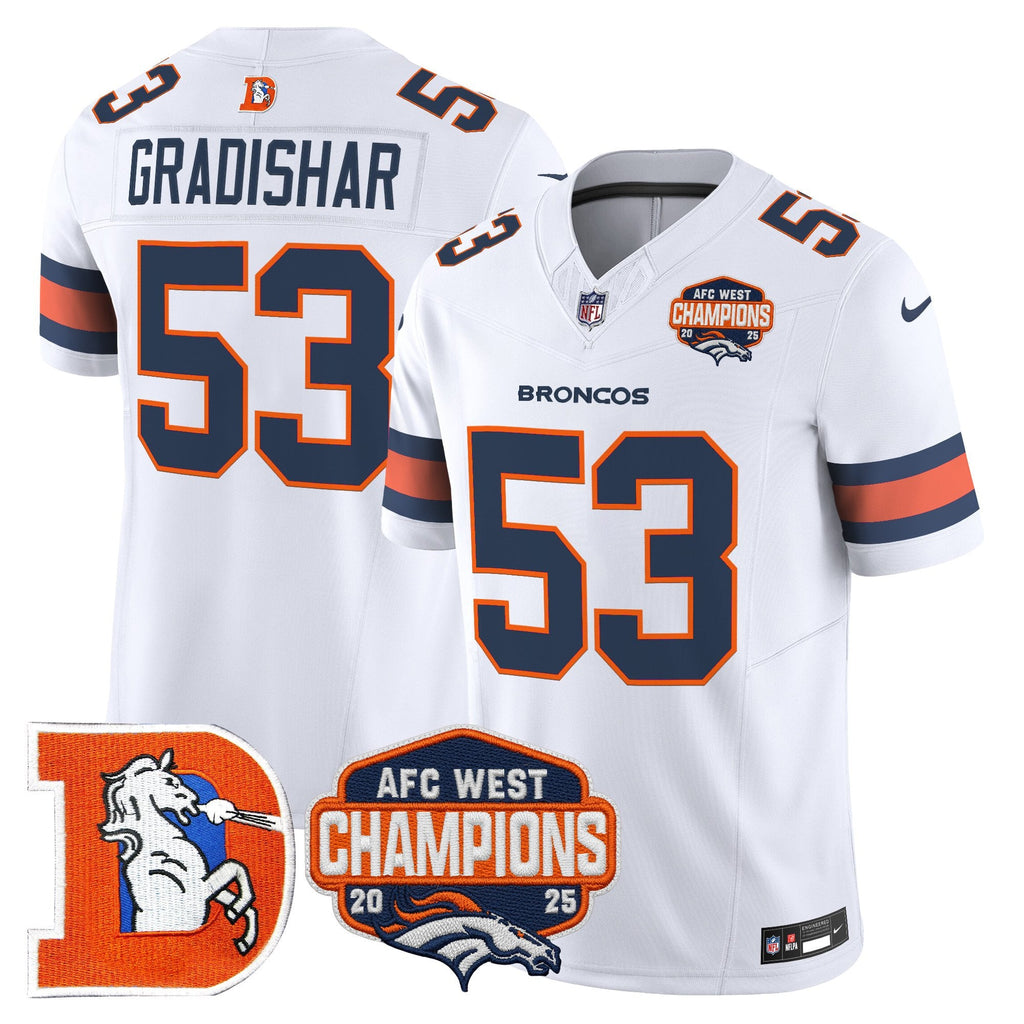Men's Denver Broncos Throwback Vapor Limited Jersey - 2025 AFC West Division Champions Patch - All Stitched