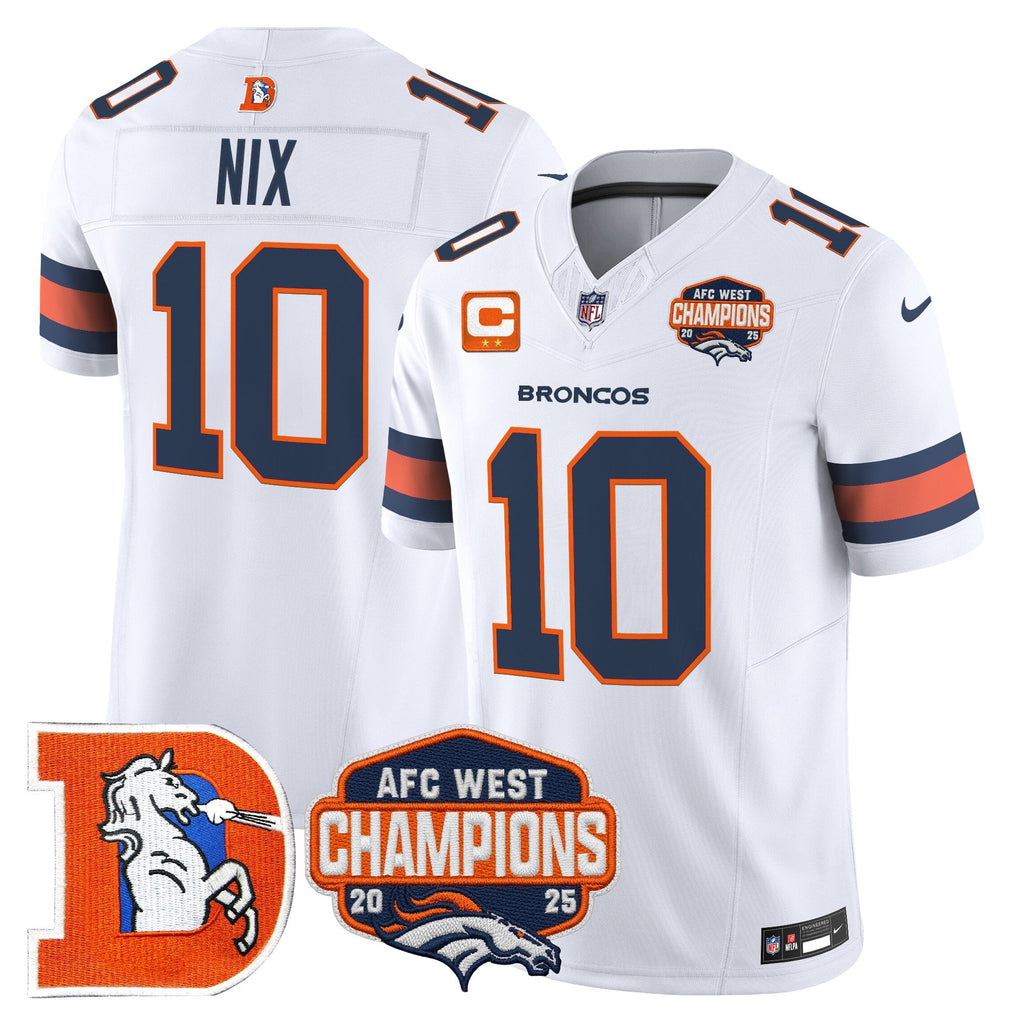 Men's Denver Broncos Throwback Vapor Limited Jersey - 2025 AFC West Division Champions Patch - All Stitched