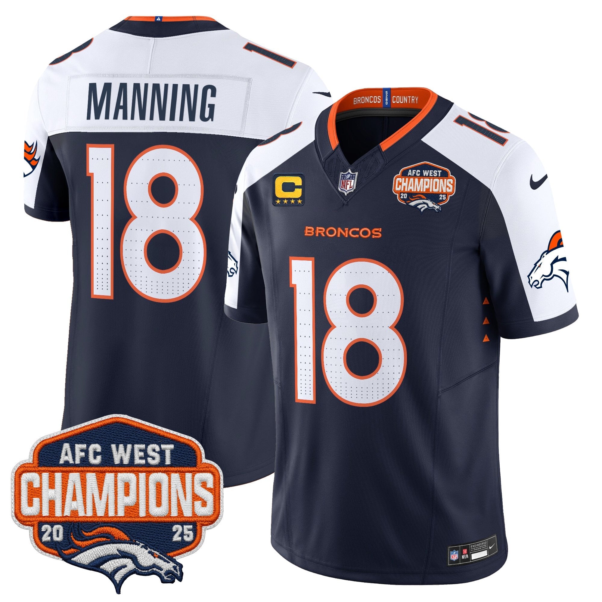 Men's Denver Broncos 2025 AFC West Division Champions Vapor Limited Jersey - All Stitched