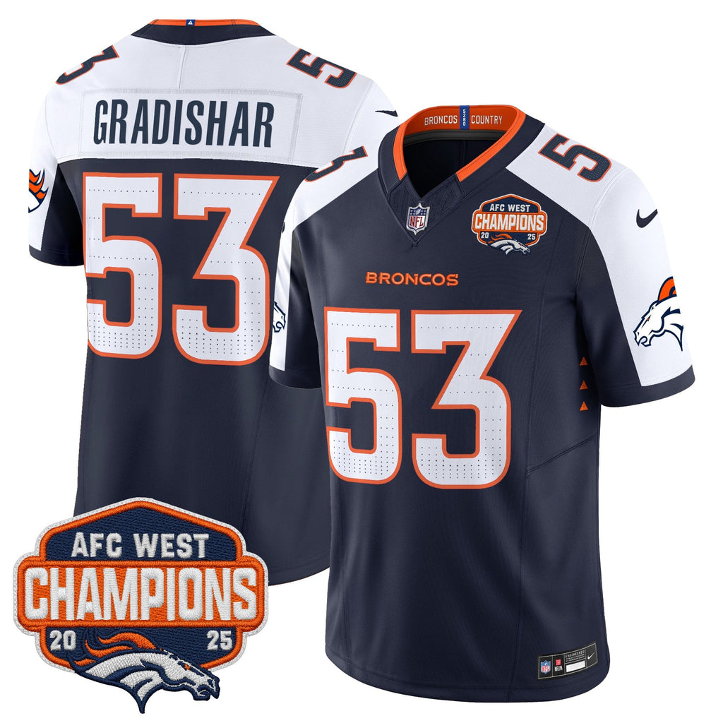 Men's Denver Broncos 2025 AFC West Division Champions Vapor Limited Jersey - All Stitched