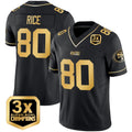 Jerry Rice San Francisco 49ers Black Gold Jersey - All Stitched