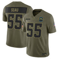 Junior Seau Los Angeles Chargers 2025 Salute To Service Jersey - All Stitched