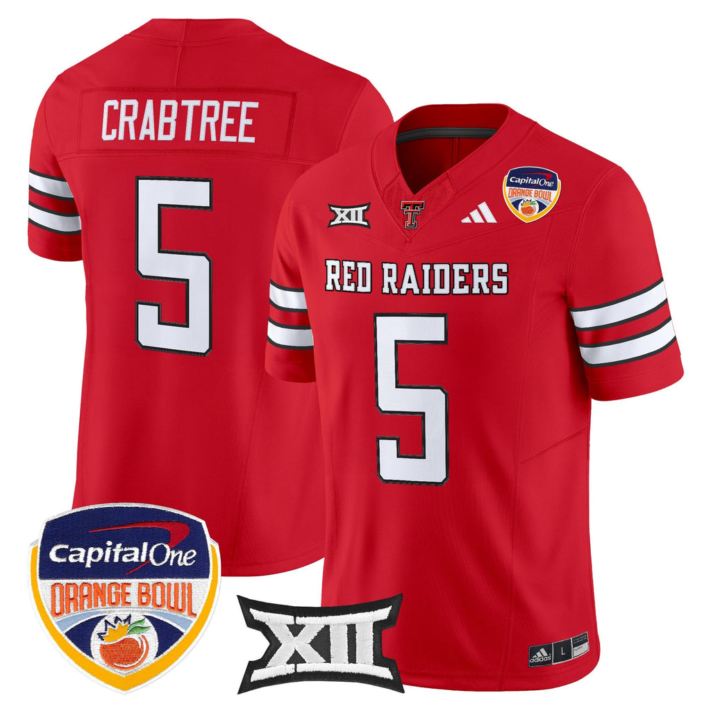 Men's Texas Tech Red Raiders 2025 Orange Bowl Vapor Limited Jersey V2 - All Stitched