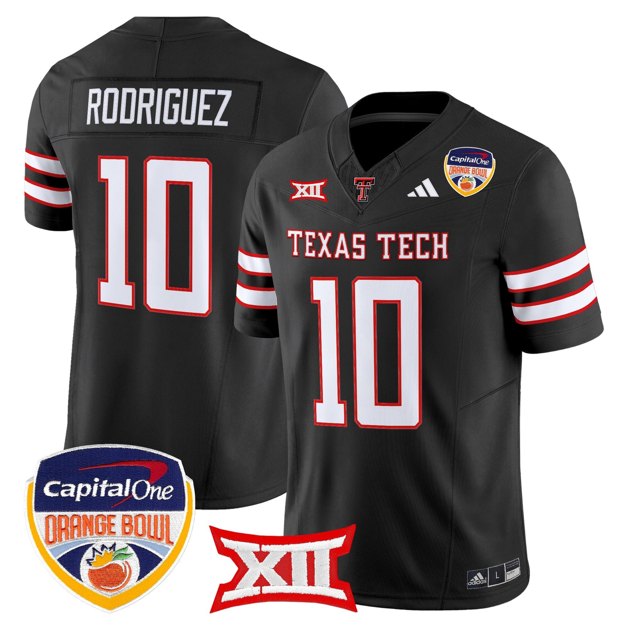 Men's Texas Tech Red Raiders 2025 Orange Bowl Vapor Limited Jersey V2 - All Stitched