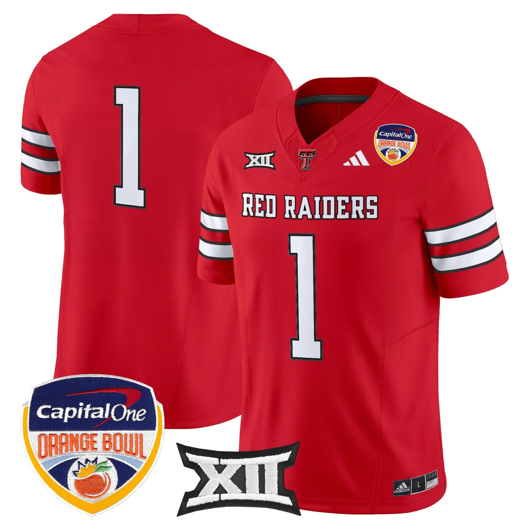 Men's Texas Tech Red Raiders 2025 Orange Bowl Vapor Limited Jersey V2 - All Stitched