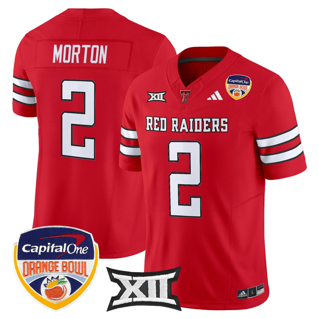 Men's Texas Tech Red Raiders 2025 Orange Bowl Vapor Limited Jersey V2 - All Stitched