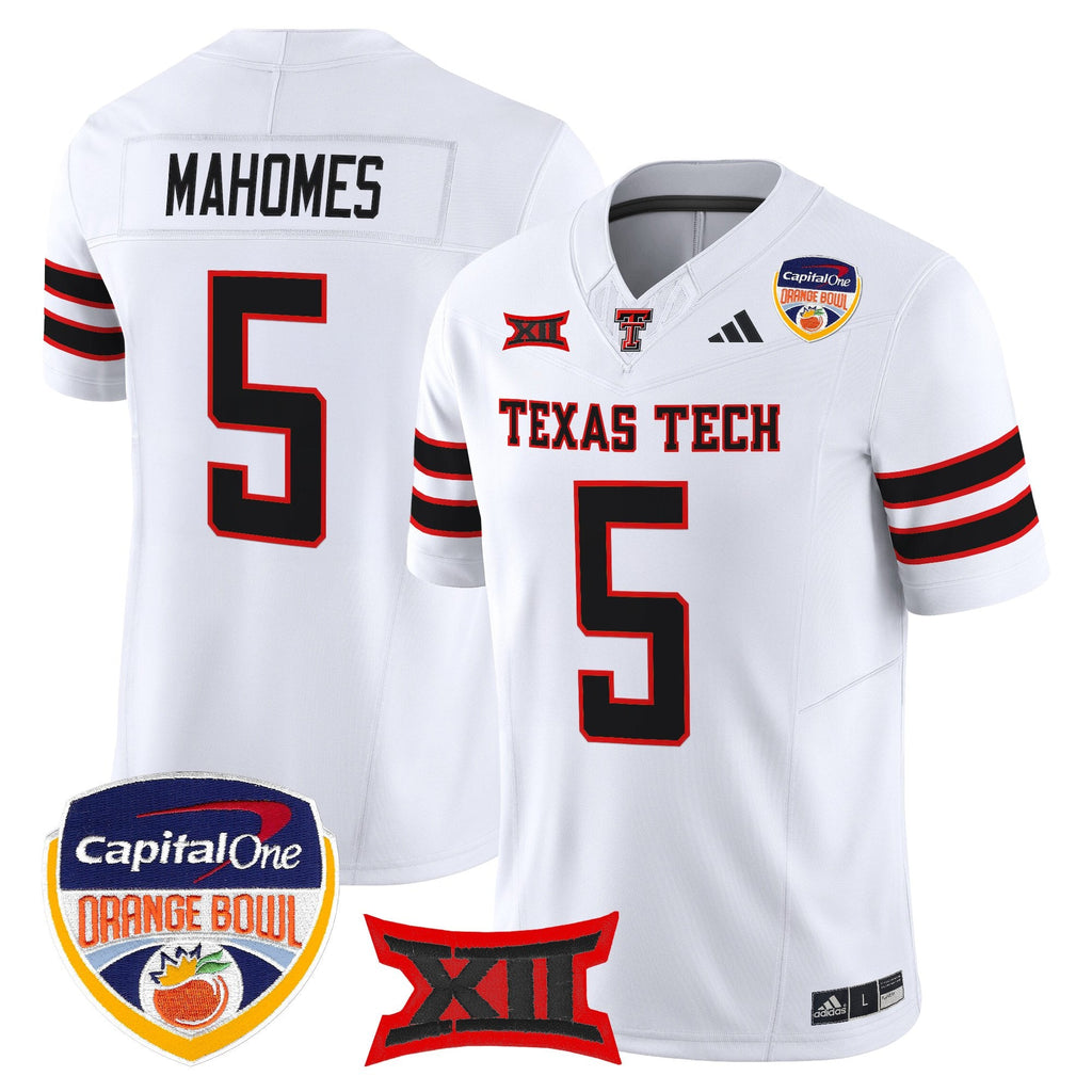 Men's Texas Tech Red Raiders 2025 Orange Bowl Vapor Limited Jersey V2 - All Stitched