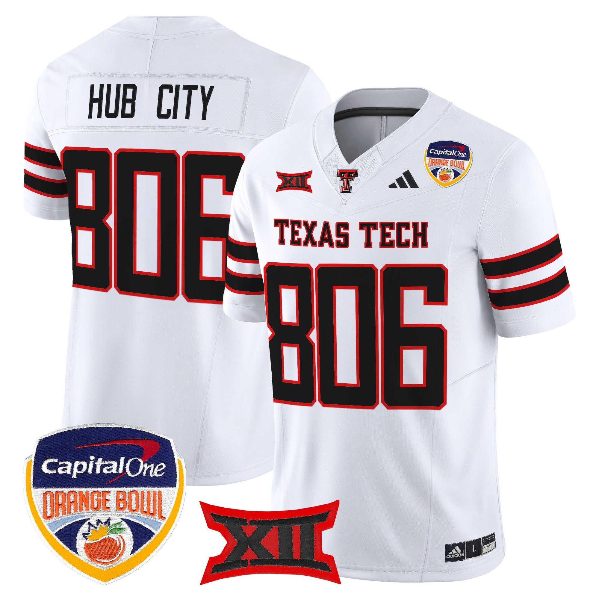 Men's Texas Tech Red Raiders 2025 Orange Bowl Vapor Limited Jersey V2 - All Stitched