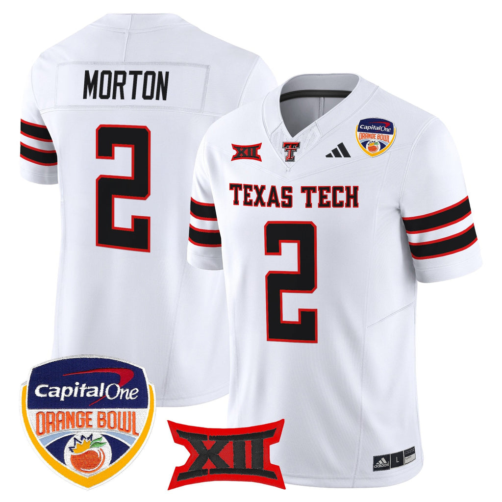 Men's Texas Tech Red Raiders 2025 Orange Bowl Vapor Limited Jersey V2 - All Stitched