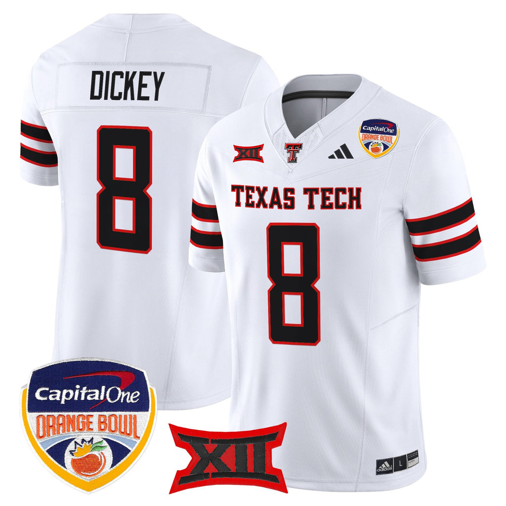 Men's Texas Tech Red Raiders 2025 Orange Bowl Vapor Limited Jersey V2 - All Stitched