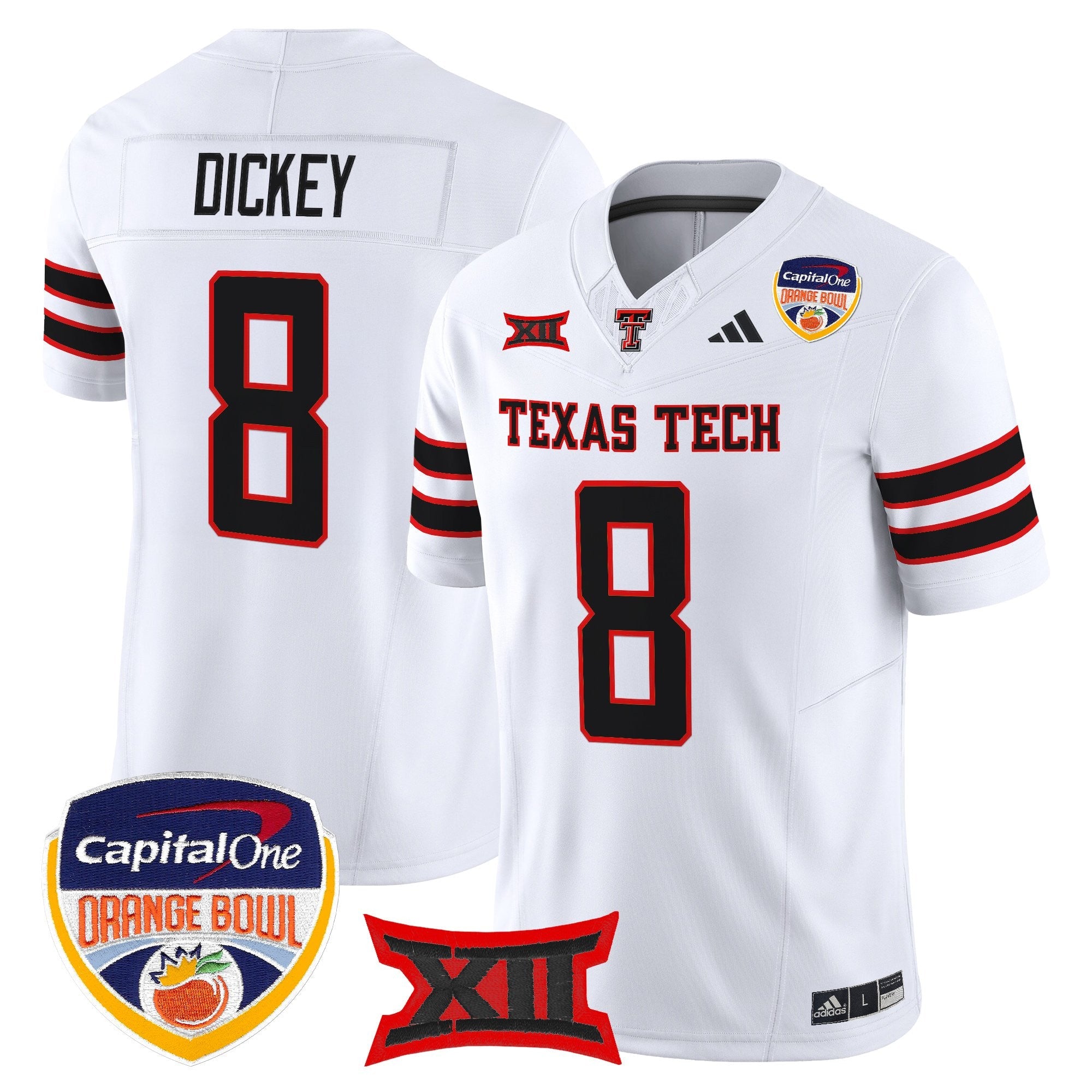 Men's Texas Tech Red Raiders 2025 Orange Bowl Vapor Limited Jersey V2 - All Stitched