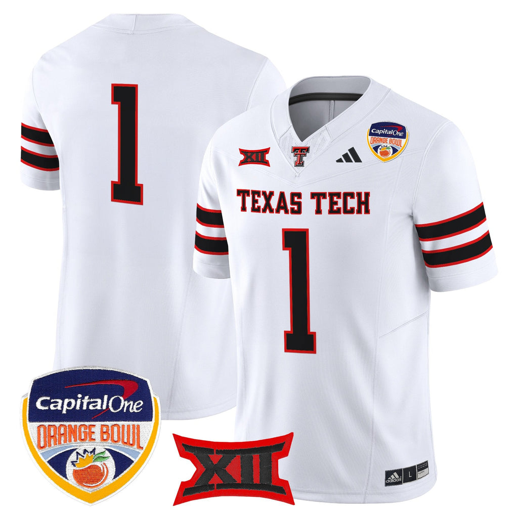 Men's Texas Tech Red Raiders 2025 Orange Bowl Vapor Limited Jersey V2 - All Stitched