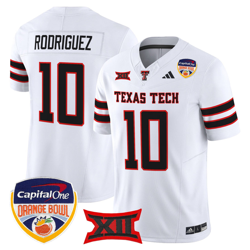Men's Texas Tech Red Raiders 2025 Orange Bowl Vapor Limited Jersey V2 - All Stitched