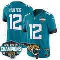 Men's Jacksonville Jaguars 2025 AFC South Division Champions & Florida Patch Vapor Jersey - All Stitched