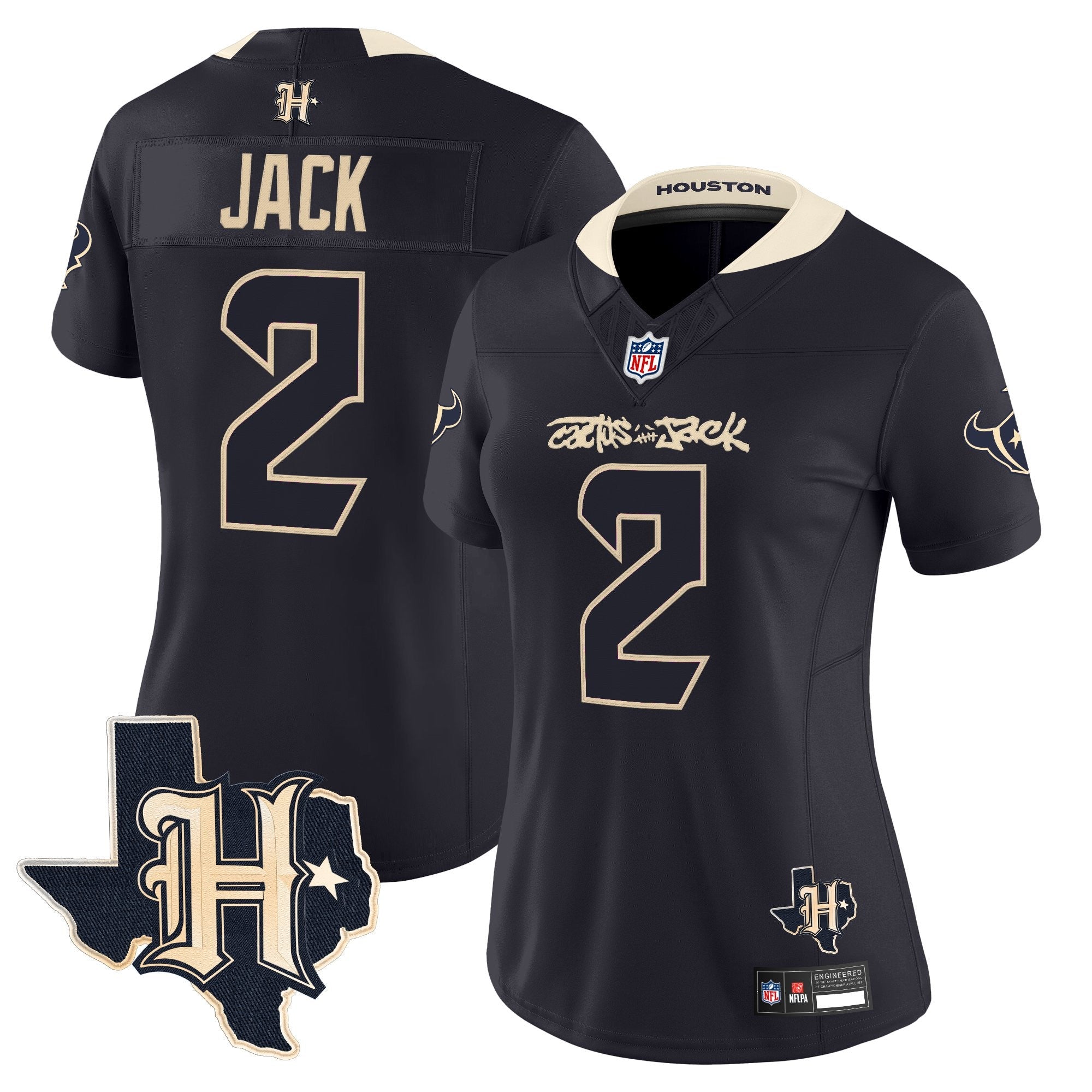 Women's Houston Texans x Cactus Jack Vapor Limited Jersey - All Stitched