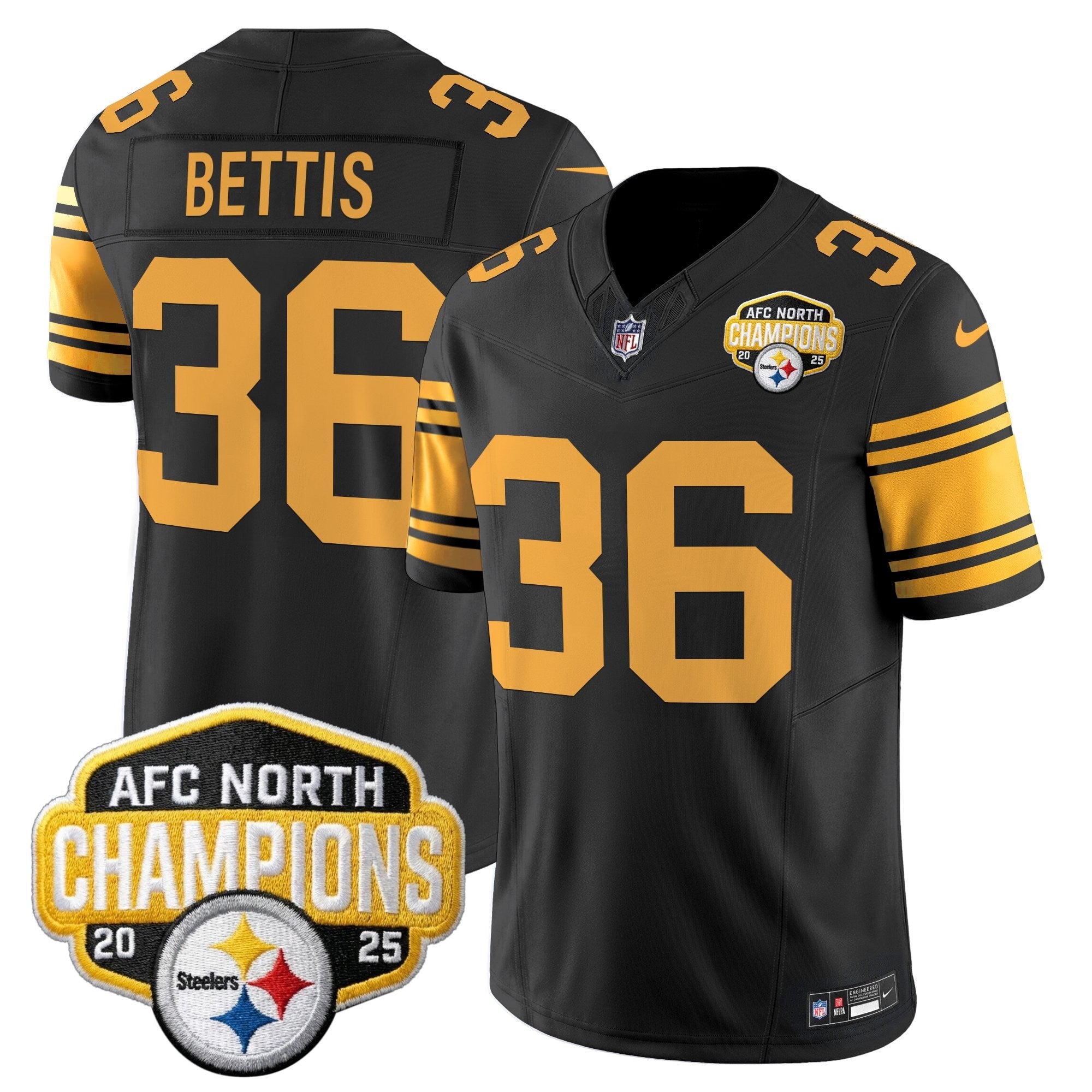Men's Pittsburgh Steelers 2025 AFC North Division Champions Vapor Limited Jersey - All Stitched