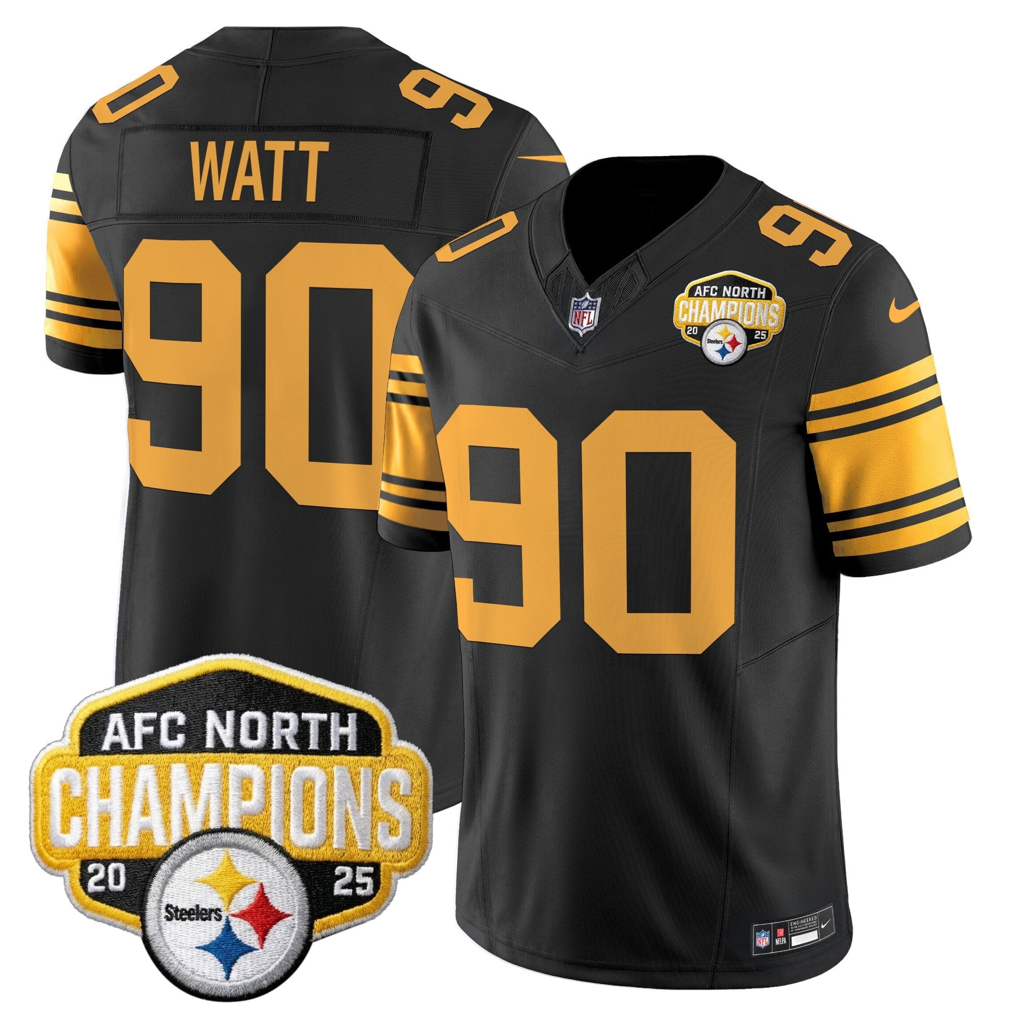 Men's Pittsburgh Steelers 2025 AFC North Division Champions Vapor Limited Jersey - All Stitched