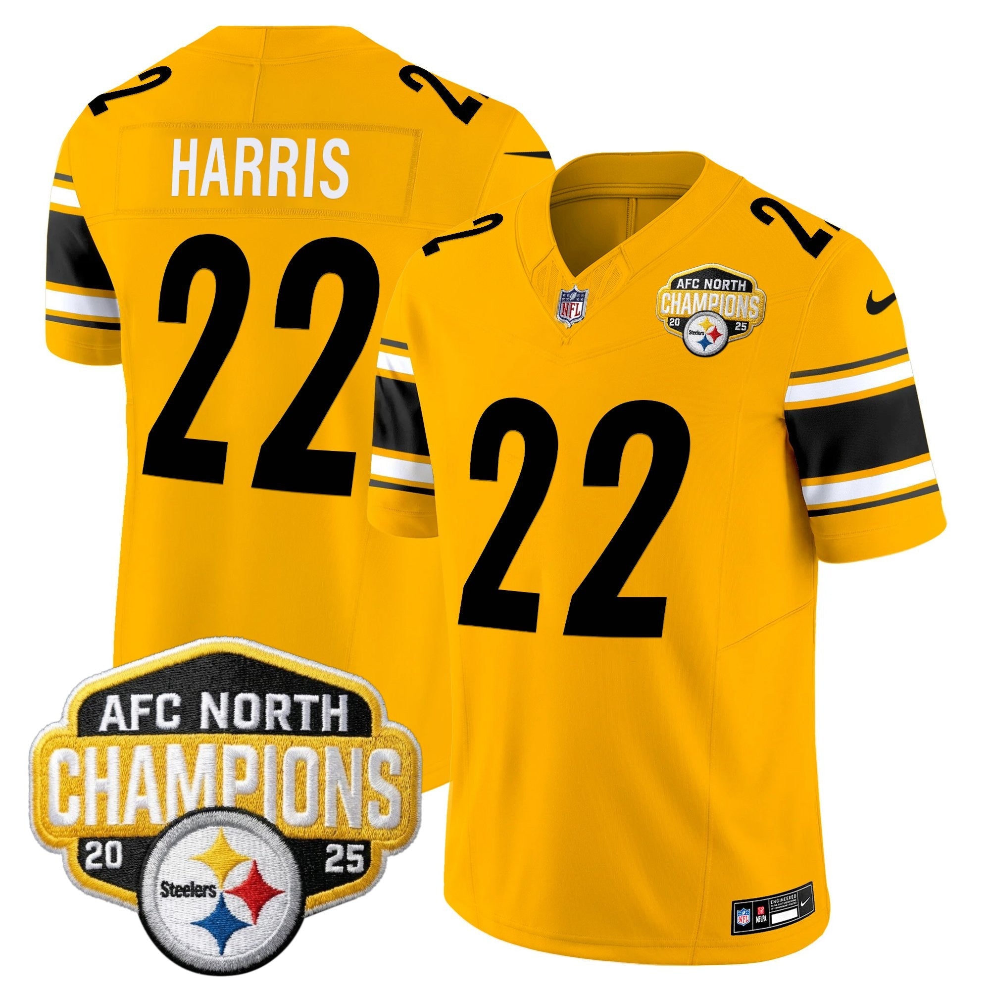 Men's Pittsburgh Steelers 2025 AFC North Division Champions Vapor Limited Jersey - All Stitched
