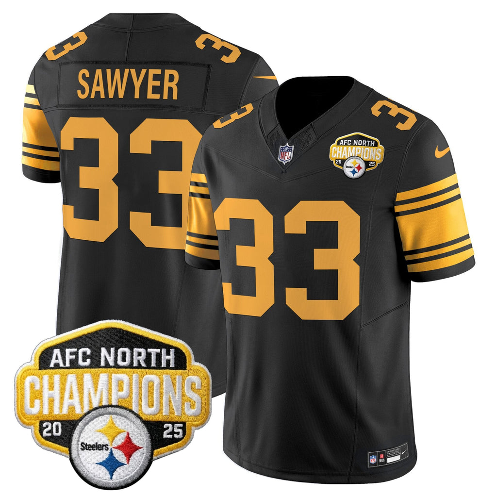 Men's Pittsburgh Steelers 2025 AFC North Division Champions Vapor Limited Jersey - All Stitched