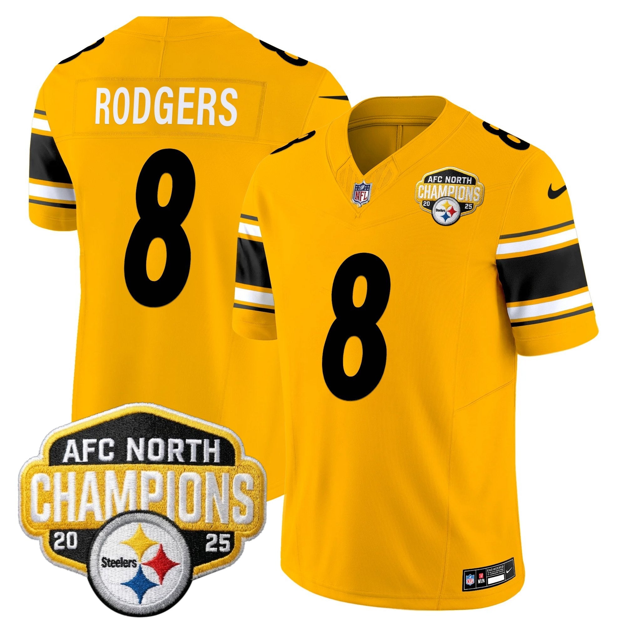 Men's Pittsburgh Steelers 2025 AFC North Division Champions Vapor Limited Jersey - All Stitched